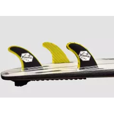 Dérives de surf Feather Fins Fiberglass Yellow & Black Click Tab 2