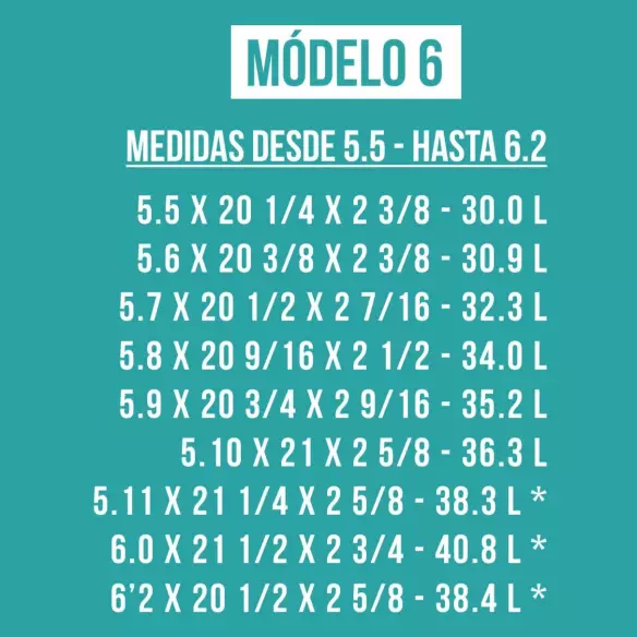 Foam pre shapeado Bennett modelo 6 Foam pre shapeado Bennett modelo 6