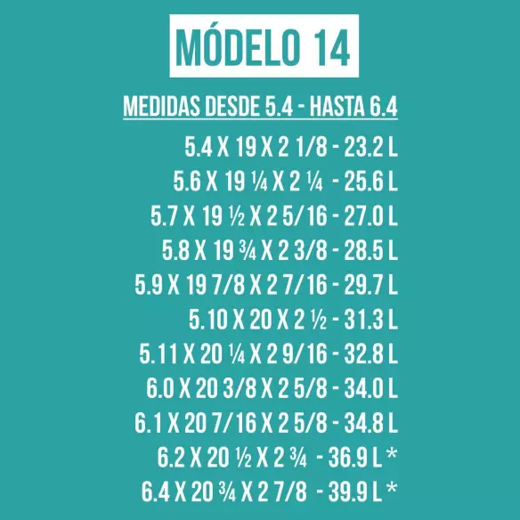 Foam pre shapeado Bennett modelo 14 Foam pre shapeado Bennett modelo 14