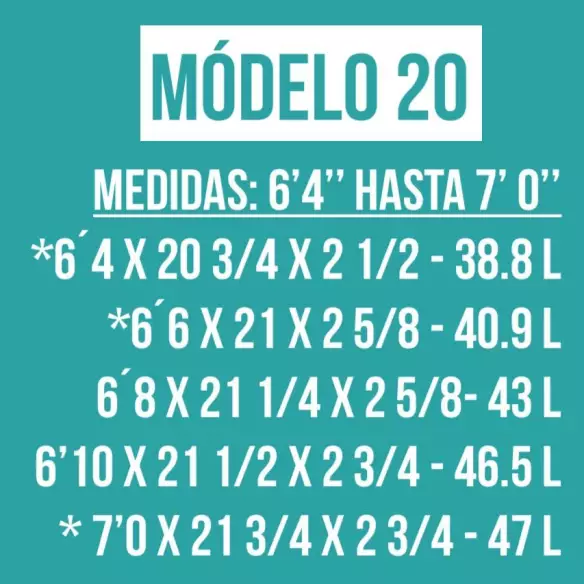 Foam pre shapeado Bennett modelo 20 Foam pre shapeado Bennett modelo 20