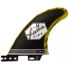 Dérives de surf Feather Fins Fiberglass Yellow & Black Click Tab