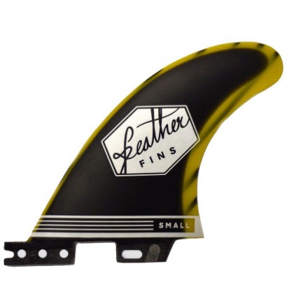 Dérives de surf Feather Fins Fiberglass Yellow & Black Click Tab