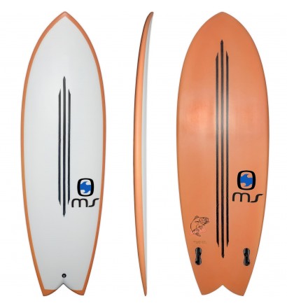 Surfboard Retro Fish MS Black Bass