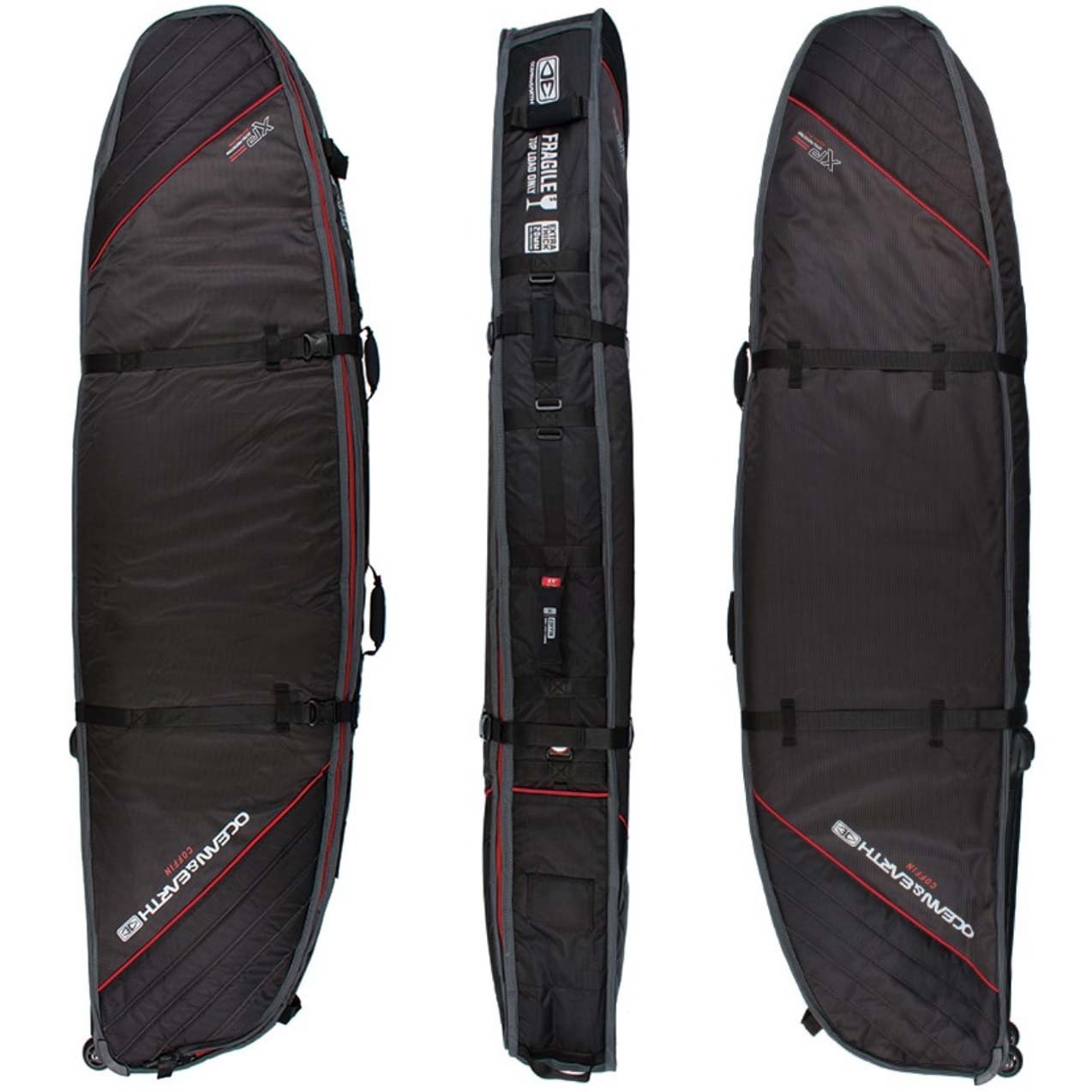 Boardbag Ocean Earth Triple Wheel Black Red