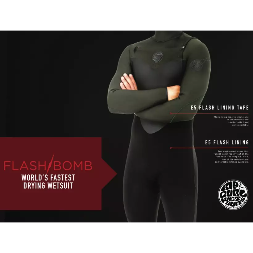 Rip Curl 4/3mm Flash-Bomb Zip-Free Wetsuit 