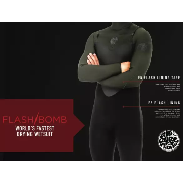 Rip Curl 4/3mm Flash-Bomb Zip-Free Wetsuit 