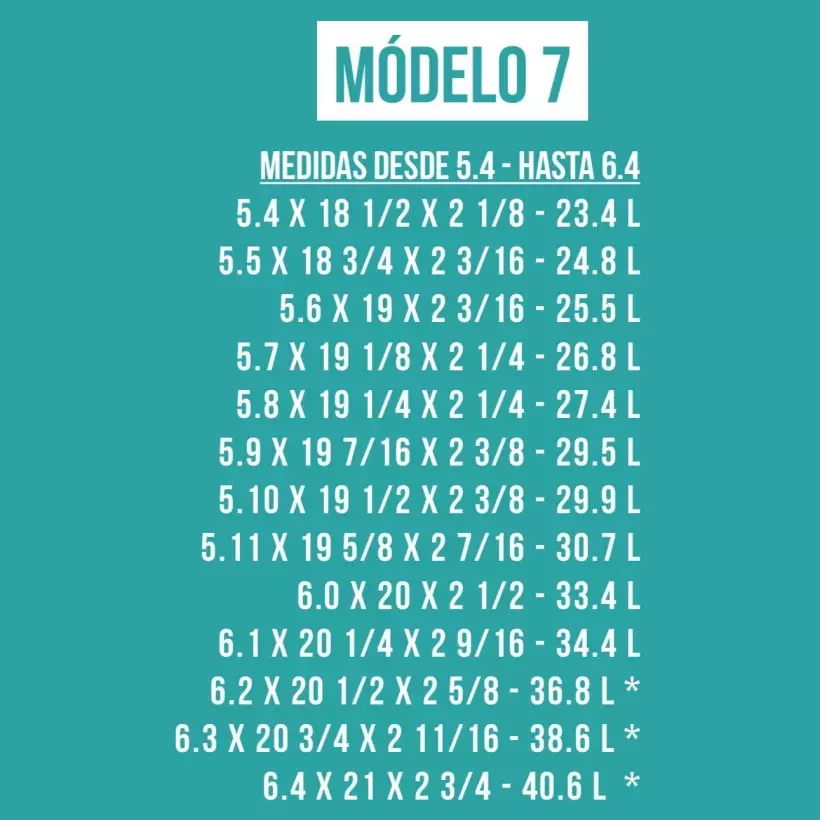 Foam pre shapeado Bennett modelo 7