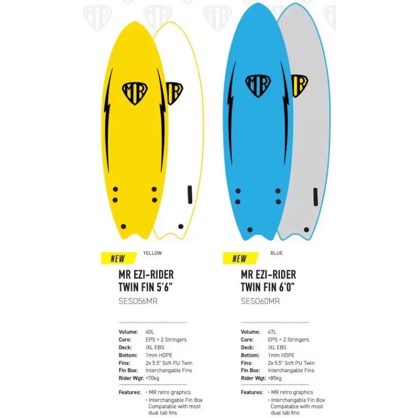 Tavola da surf softboard Ocean & Earth MR Twin Fin