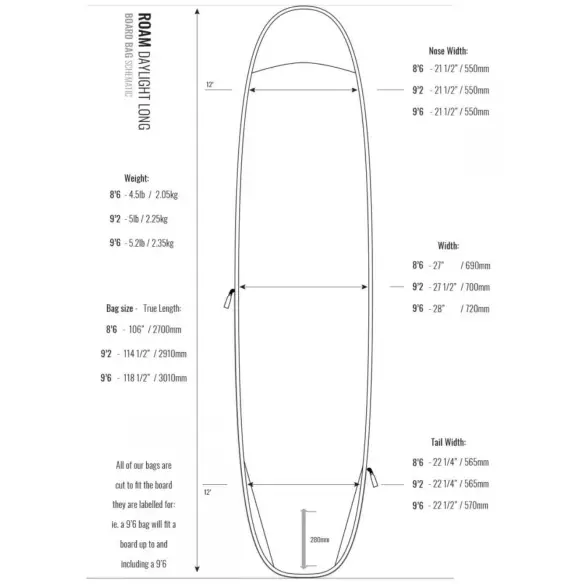 Housse de surf Roam Daylight Longboard