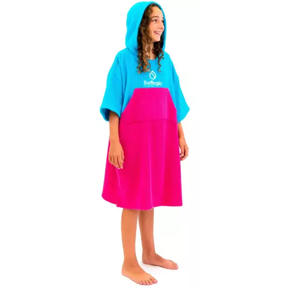 Poncho Junior Surf Logic Cyan & Pink