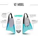 Aletas Bodyboard Pride Vulcan V2 Azul/Gris