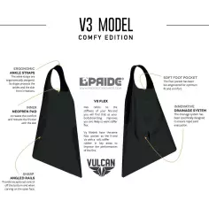 Pé de pato bodyboard Pride Vulcan V3 Preto Comfy Edition 2
