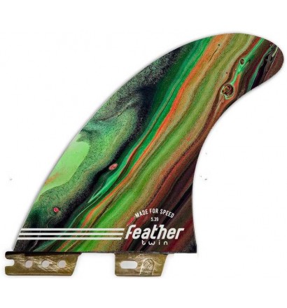 Quilhas de surf Feather Fins Performance Twin Click Tab
