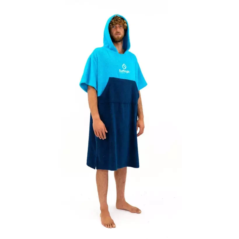 Poncho handdoek Surf Logic Cyan & Navy