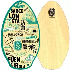 Prancha de skimboard Skim One Wood 41'' Mediterranee