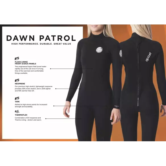 Neoprenanzug Rip Curl Dawn Patrol 4/3mm Damen BZ Navy