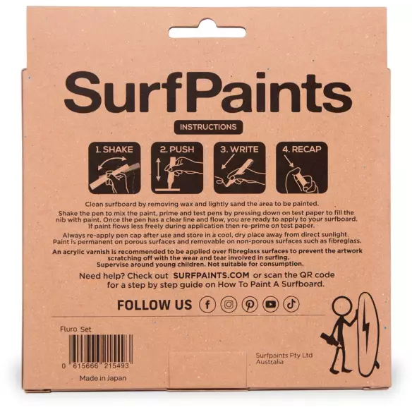 Peintures pour planches de surf SURFPAINTS Fluro