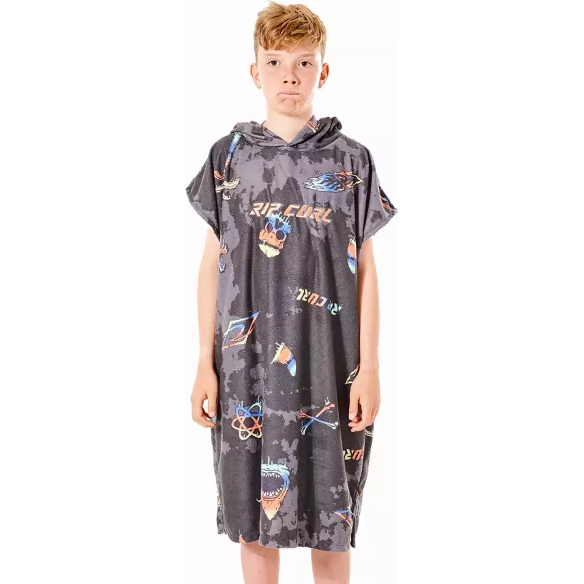 Poncho Rip Curl Print Black Junior