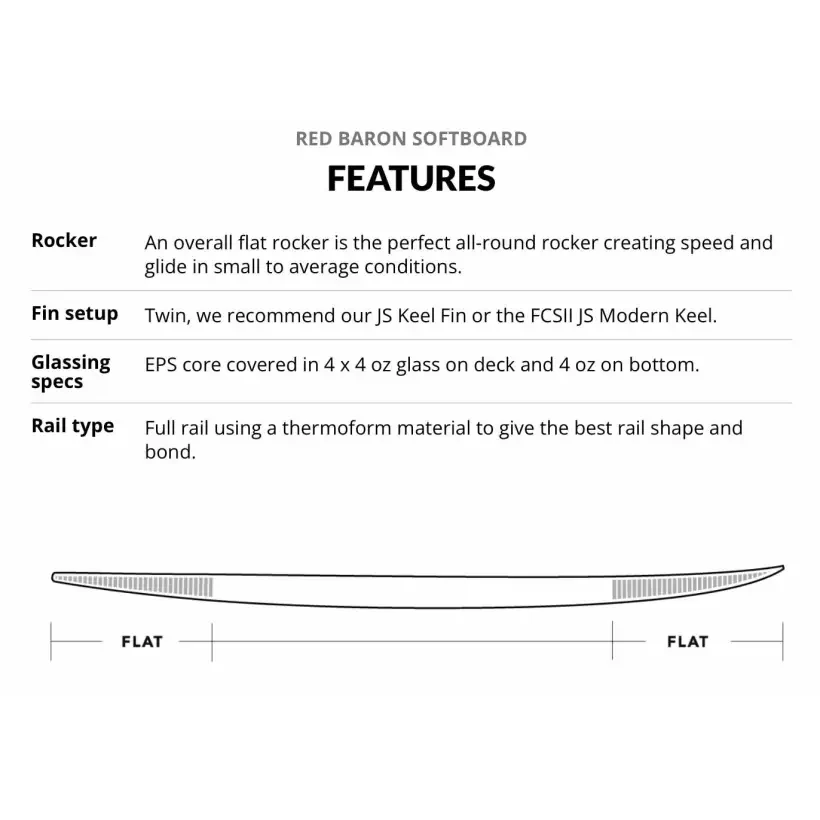 Planche de surf soft top JS Industries Red Baron