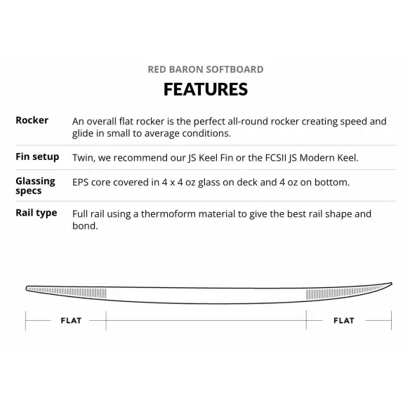 Planche de surf soft top JS Industries Red Baron