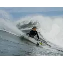 Tavola da surf Isola del Canale in Bianco e Nero