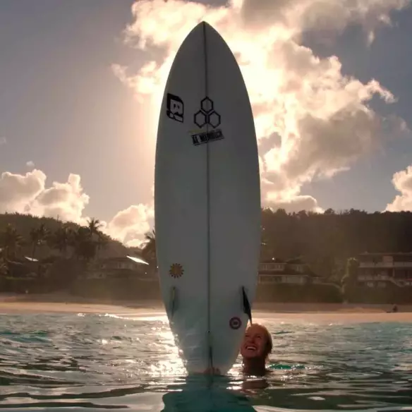 Tavola da surf Isola del Canale in Bianco e Nero
