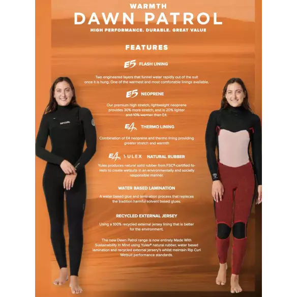 Wetsuit Rip Curl Dawn Patrol Women 4/3mm CZ Wetsuit Rip Curl Dawn Patrol Women 4/3mm CZ