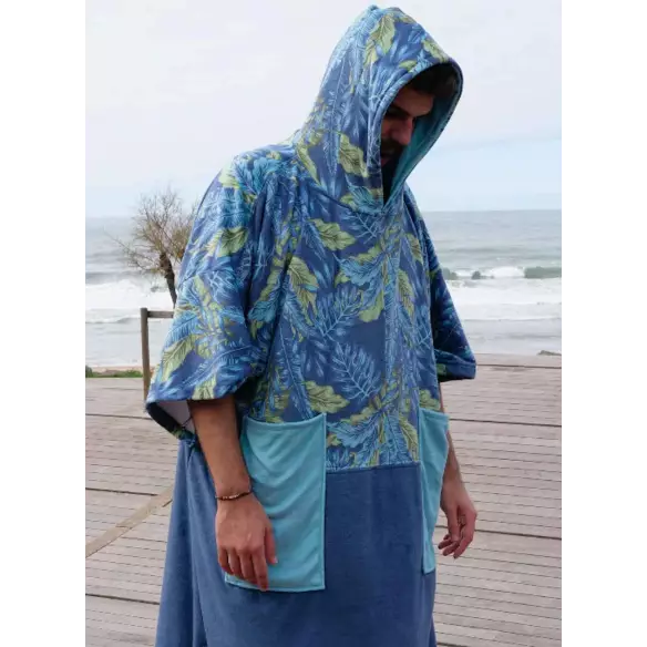Poncho handdoek Madness Blue Leaf