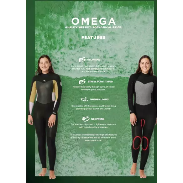 Traje de neopreno Rip Curl Omega womens 3/2mm Flat Lock