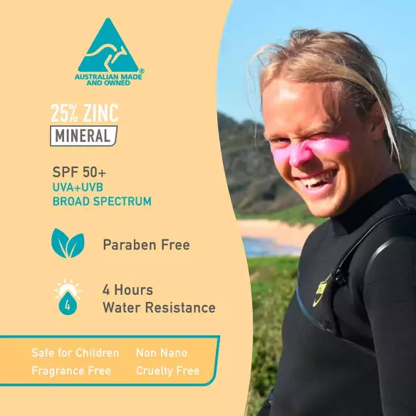 Sonnenschutz Sun Zapper Zink-Stick SPF 50+ Pink