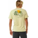 T-Shirt Rip Curl KEEP ON TRUCKING TEE VINTAGE YELLOW