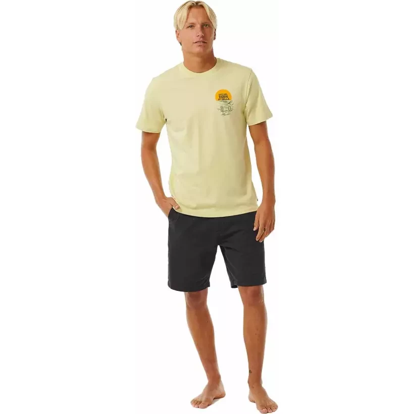 Camisa Rip Curl KEEP ON TRUCKING TEE VINTAGE YELLOW