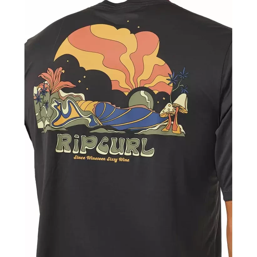 T-shirt UV Rip Curl MASON PIPE SURFLITE WASHED BLACK