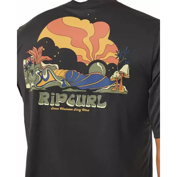 T-Shirt Rip Curl MASON PIPE SURFLITE WASHED BLACK