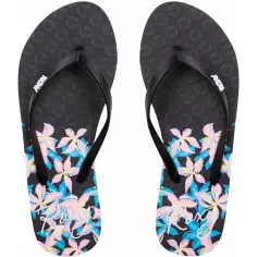 Tongs Roxy Viva Stamp Black/Boysenberry