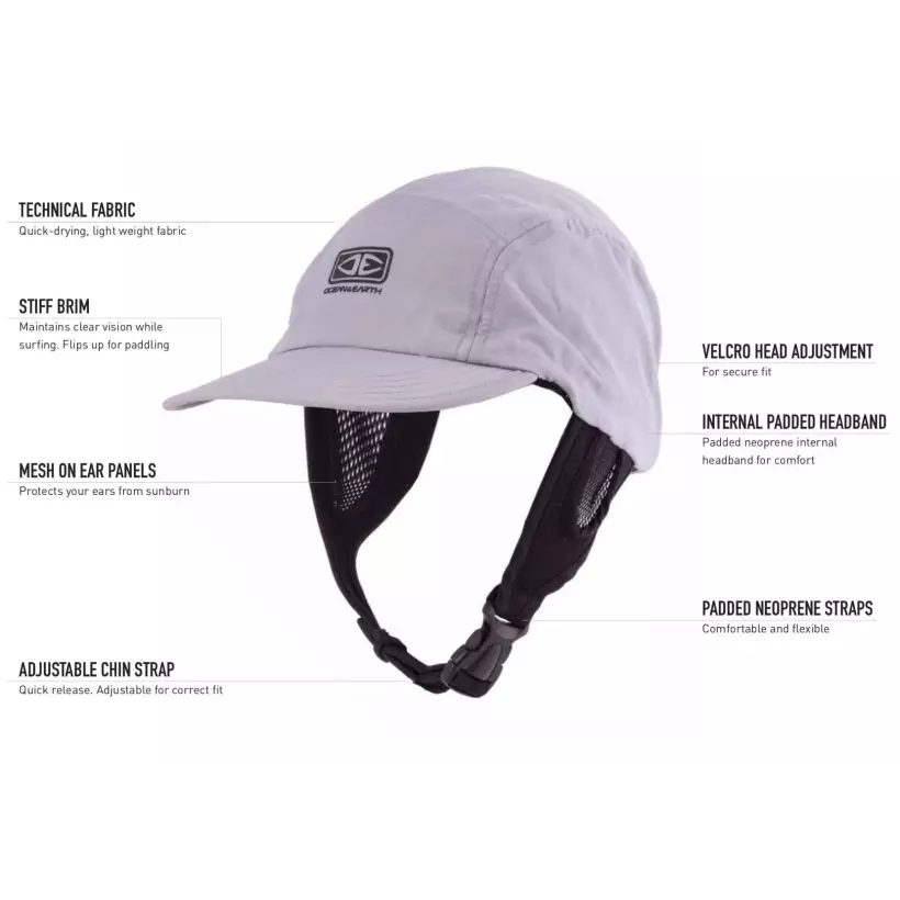 Mütze Ocean & Earth Indo 5 Panel Surf Cap Grey