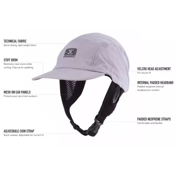 Casquette Ocean & Earth Indo 5 Panel Surf Cap Grey