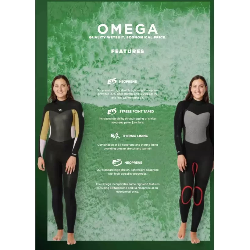 Neoprenanzug Rip Curl Omega damen 4/3mm Black