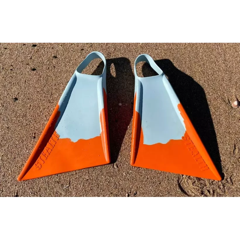 Palmes de bodyboard Stealth S2 Super Soft Ice Blue/Papaya