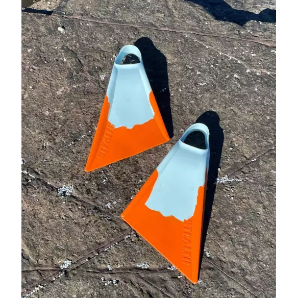 Stealth S2 Super Soft Bodyboard Fins Ice Blue/Papaya