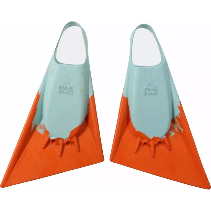 Aletas de bodyboard Stealth S2 Super Soft Ice Blue/Papaya