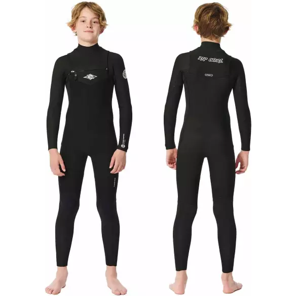 Rip Curl Dawn Patrol 4/3mm Junior Neoprenanzug BZ Black Rip Curl Dawn Patrol 4/3mm Junior Neoprenanzug BZ Black