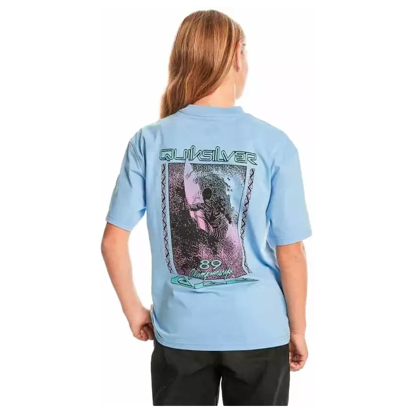 Camiseta Quiksilver Back Flash Hydrangea Junior