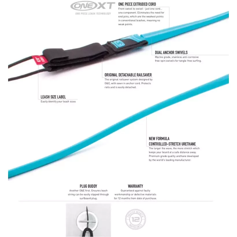 Leash von Ocean & Earth Comp One XT Longboard