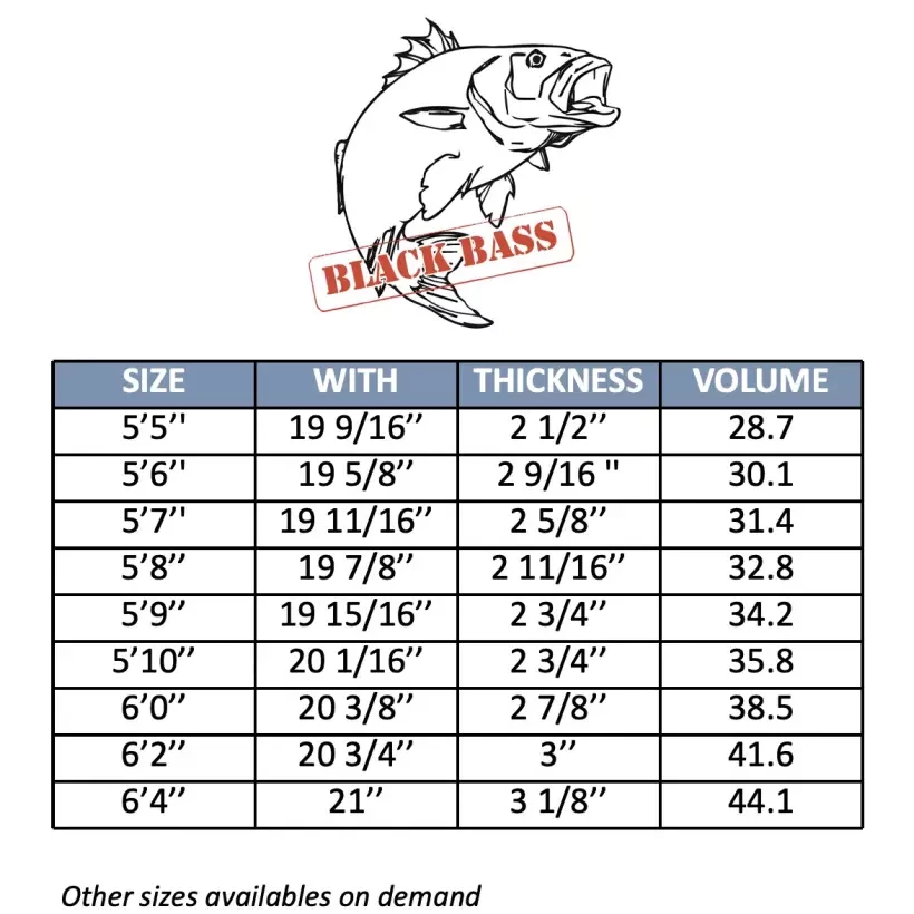 Tavola da surf Retrò Pesce MS Black Bass