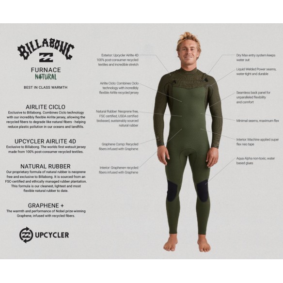 Muta surf Billabong Furnace Natural 4/3mm Black