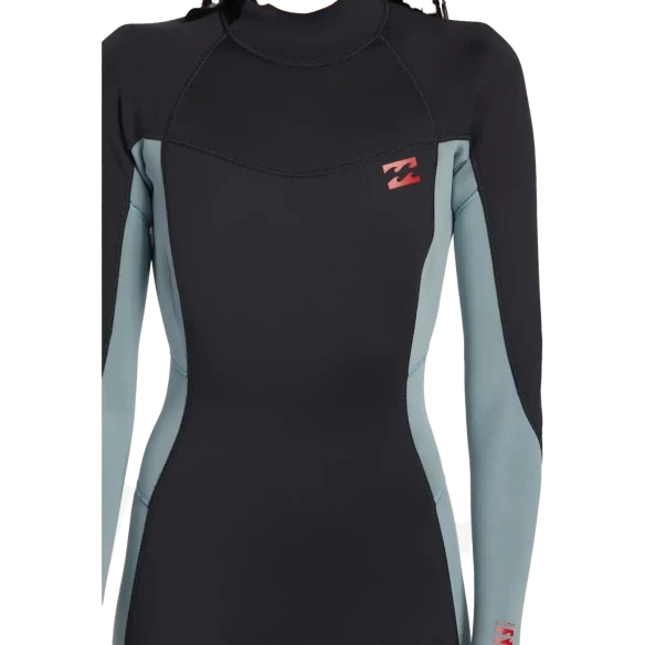 Fato Surf Billabong Foil women 3/2mm BZ Flat Lock Washed Black