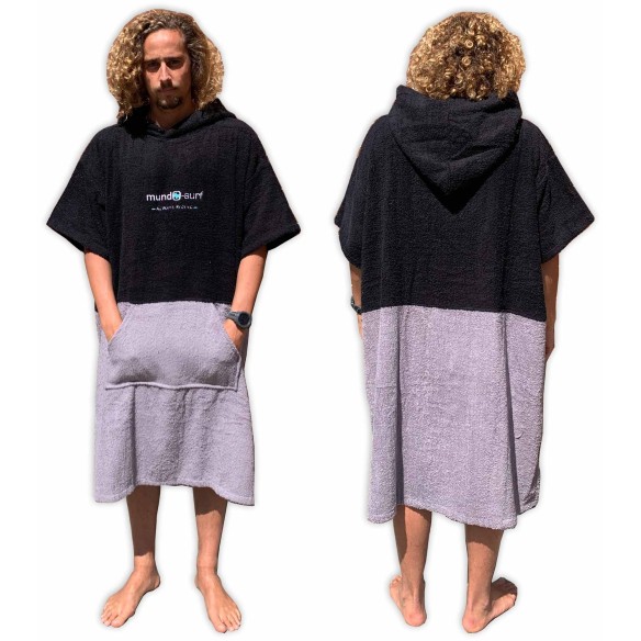 Poncho Mundo-surf Premium Bicolor Grey