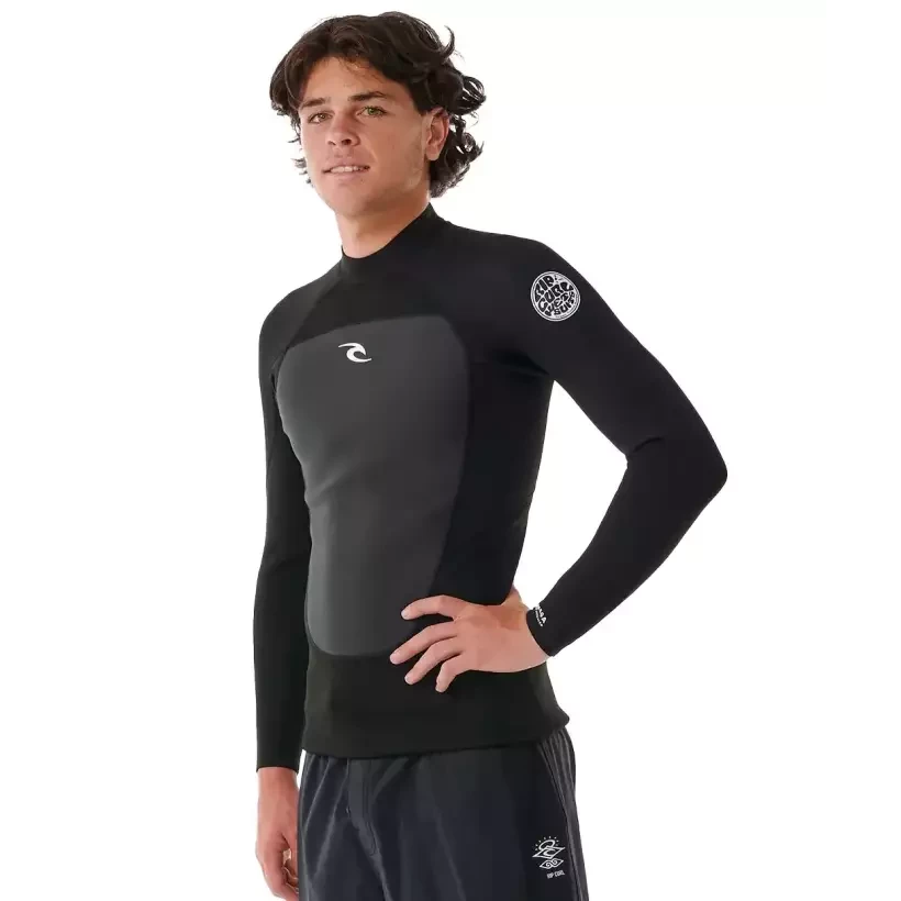 Top de neopreno Rip Curl Omega Jacket LS Black