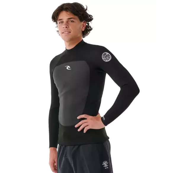 Top aus neopren Rip Curl Omega Jacket LS Black